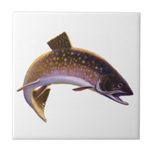 Carreau Pêcheur de truite vintage, Pêcheur de pêche sporti