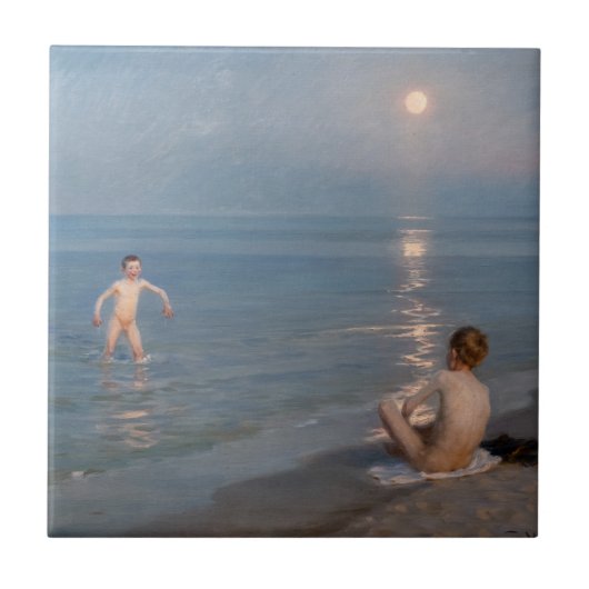 Carreau Peder Severin Kroyer - Garçons Se baigner à Skagen (Devant)