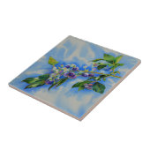 Carreau peinture à l'aquarelle de bleuet (Côté)