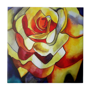 Carreau Peinture à l'aquarelle de fleur de frésia jaune