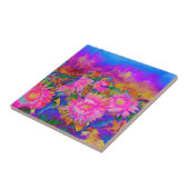 Carreau Peinture à l'aquarelle rose abstraite (Côté)