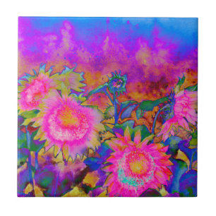 Carreau Peinture à l'aquarelle rose abstraite