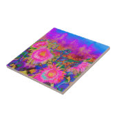 Carreau Peinture à l'aquarelle rose abstraite (Côté)