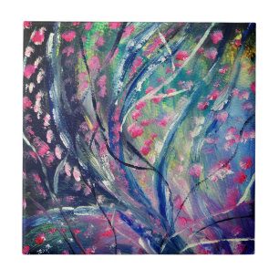 Carreau Peinture à l'huile d'art abstrait