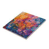 Carreau Peinture à l'huile de tourbillons psychédélique (Côté)