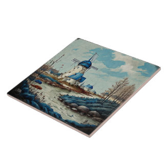 Carreau Peinture à l'huile des paysages marins marins mari
