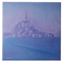 Peinture à l'huile du Mont Saint-Michel-France-Fra