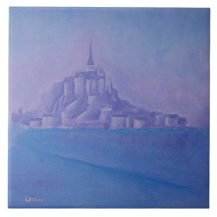 Carreau Peinture à l'huile du Mont Saint-Michel-France-Fra