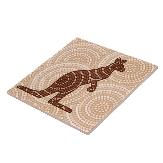 Carreau Peinture à points de kangourou autochtone (Côté)