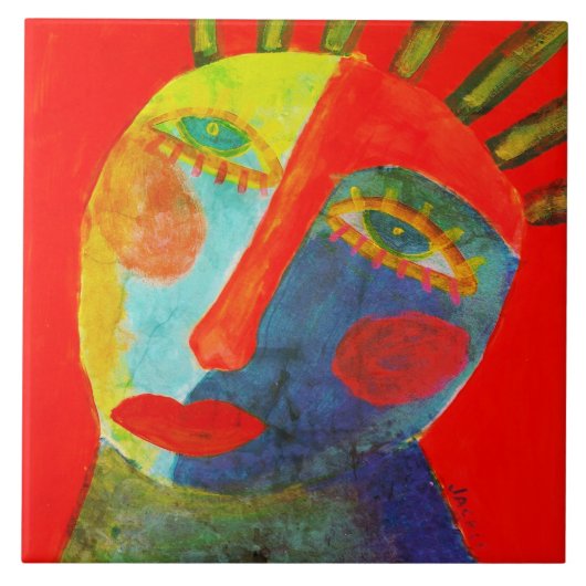 Carreau Peinture Abstraite colorée (Devant)