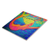 Carreau Peinture Abstraite colorée de sirène numérique (Côté)