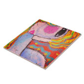 Carreau Peinture Abstraite colorée d'une femme sur le cons (Côté)