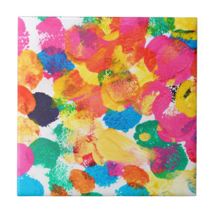 Carreau Peinture abstraite colorée mignonne