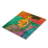 Carreau Peinture Abstraite couleur de sirène (Côté)