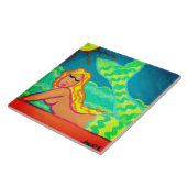 Carreau Peinture Abstraite couleur de sirène (Côté)