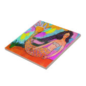 Carreau Peinture Abstraite de sirène psychédélique (Côté)