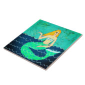 Carreau Peinture Abstraite de sirène verte (Côté)