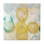 Carreau Peinture Abstraite moderne sur papier journal<br><div class="desc">Romance se pointe dans cette peinture de Jennifer Goldberger. Des cercles et des formes de football sont disposés sur un arrière - plan de journal,  cachant la plupart des mots. Certains sont en pointe,  en particulier l'amour. Une sélection avant-gardiste qui ferait un grand ajout à votre mur !</div>