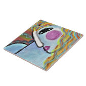 Carreau Peinture Abstraite Originale d'une Femme (Côté)