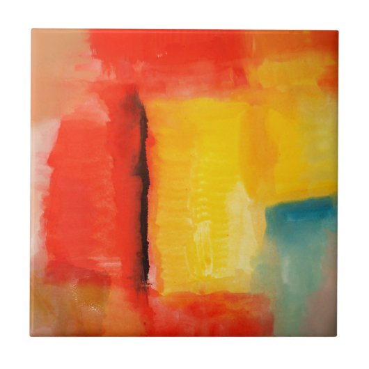 Carreau Peinture Abstraite rouge moderne (Devant)