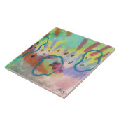 Carreau Peinture acrylique Abstraite colorée (Côté)