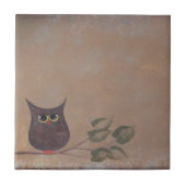 Carreau Peinture acrylique Primitive Folk Art Owl (Devant)