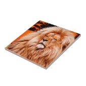 Carreau Peinture africaine orange de photo de ciel de lion (Côté)