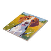 Carreau Peinture aquarelle de chien Beagle (Côté)
