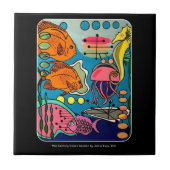 Carreau Peinture aquatique d'océan abstrait de mod de la (Devant)