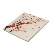 Carreau Peinture asiatique de style, fleur de prune au (Côté)