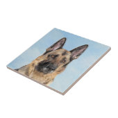 Carreau Peinture berger allemande - jolie art original chi (Côté)