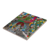 Carreau Peinture bouddhiste sur rochers (Côté)