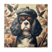 Carreau Peinture Cavalier King Charles Spaniel (Devant)