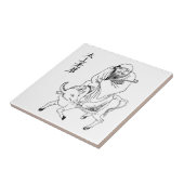 Carreau Peinture chinoise de dynastie de Tzu Ming du (Côté)