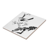 Carreau Peinture chinoise, fleur de prune et oiseau (Côté)