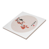 Carreau Peinture chinoise vintage Oiseaux d'automne Feuill (Côté)