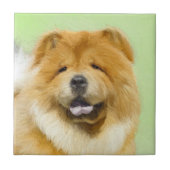Carreau Peinture Chow Chow - Joli art original chien (Devant)