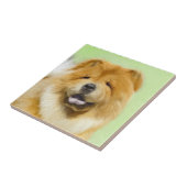 Carreau Peinture Chow Chow - Joli art original chien (Côté)