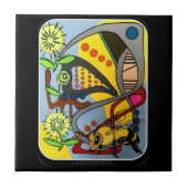 Carreau Peinture d'abeille de jardin de mod de la moitié (Devant)