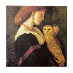 Carreau Peinture d'antiquité de hibou de cri strident de