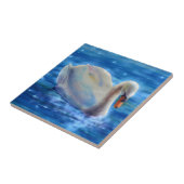 Carreau Peinture d'aquarelle de cygne blanc, sauvagine, oi (Côté)