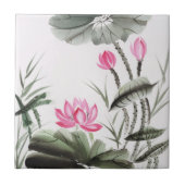 Carreau Peinture d'aquarelle de fleur de Lotus (Devant)