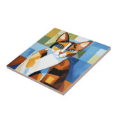 Carreau Peinture d'art Cubiste Calico Cat (Côté)