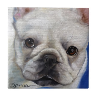 Carreau Peinture d'art de frenchie de bouledogue français