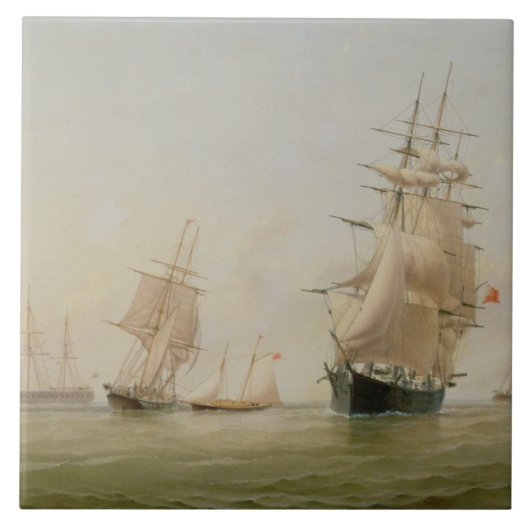 Carreau Peinture de bateau (huile sur la toile) (Devant)