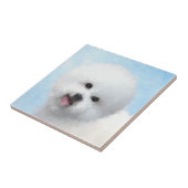 Carreau Peinture de Bichon Frise - Cute Original Dog Art (Côté)