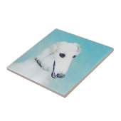 Carreau Peinture de Borzoi (Blanc) - Joli Chien d'origine (Côté)