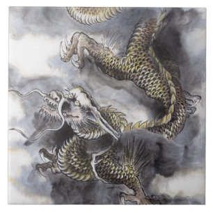 Carreau Peinture de chinois traditionnel, année du dragon
