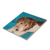 Carreau Peinture de chiot Terrier Fox - Art de chien origi (Côté)