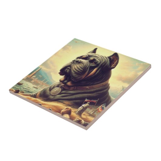 Carreau Peinture de Corso en Canne Rétro (Côté)